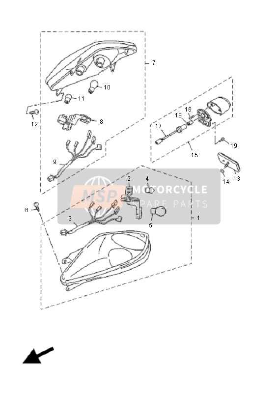 5DSH47401000, Eclairage De Plaque, Yamaha, 1